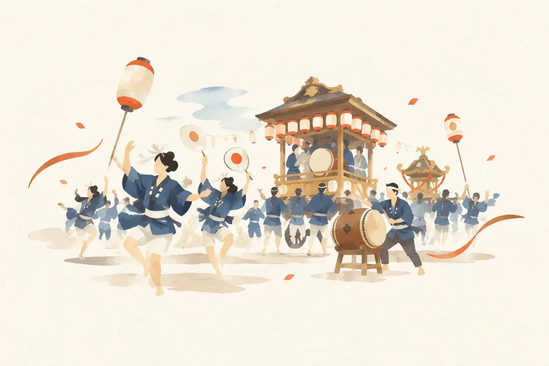 かつた祭りをテーマにした祭りのイメージ