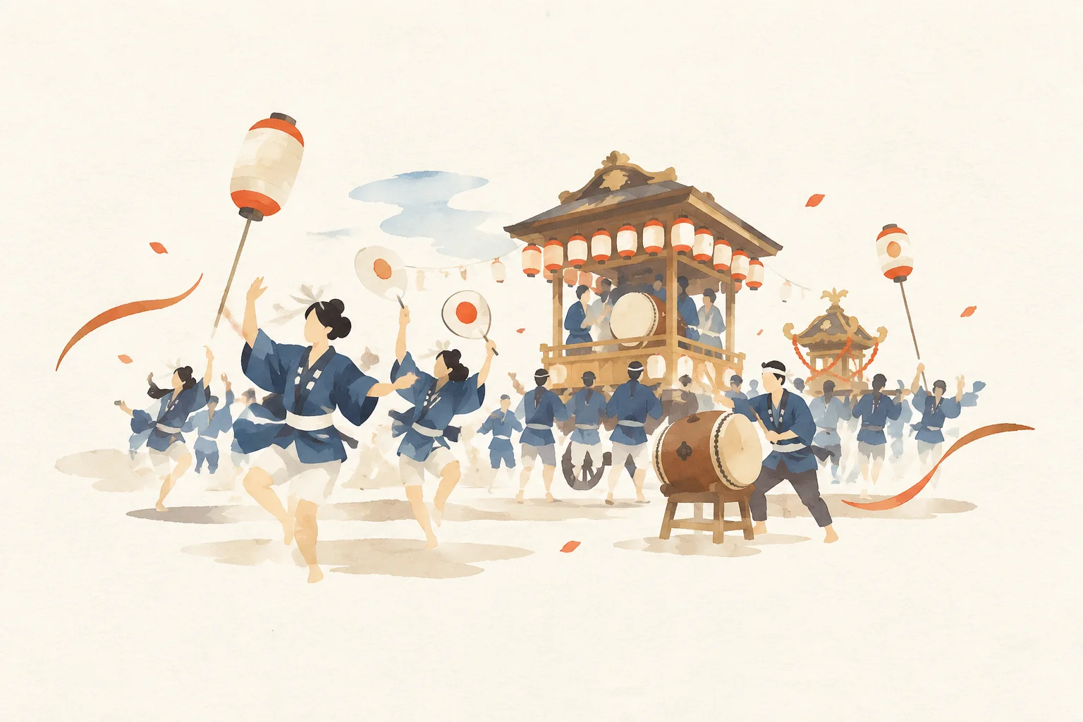 かつた祭りをテーマにした祭りのイメージ