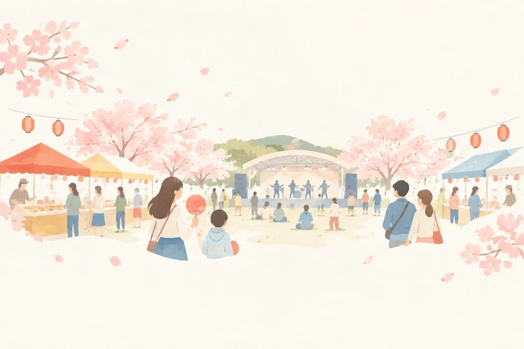 SAKURAフェスティバルをテーマにした祭りのイメージ