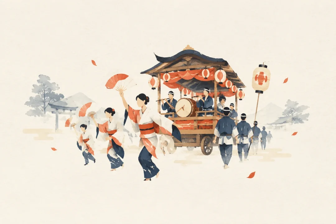 角館祭りのやま行事をテーマにした祭りのイメージ
