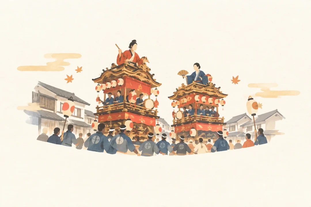 とちぎ秋まつりをテーマにした祭りのイメージ