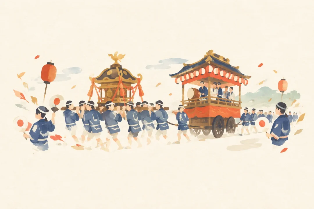 益子祇園祭をテーマにした祭りのイメージ