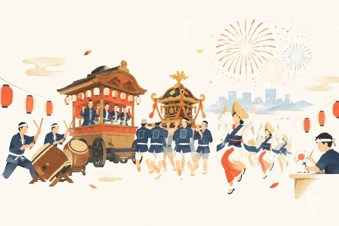 高崎まつりをテーマにした祭りのイメージ
