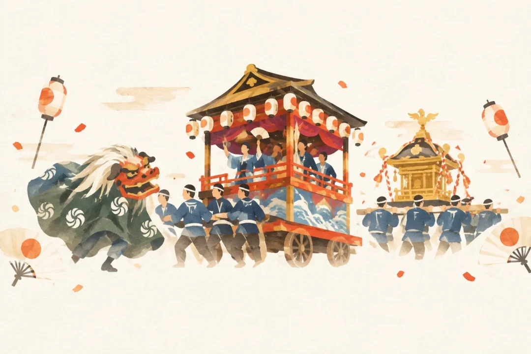 新庄まつりをテーマにした祭りのイメージ