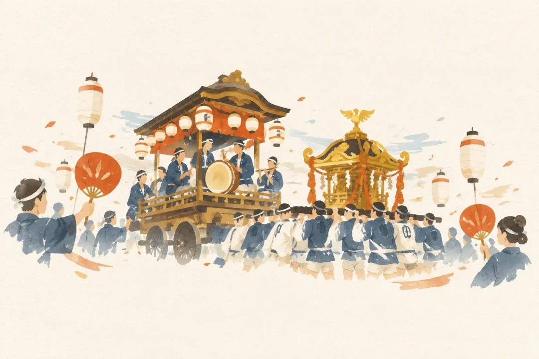 桶川祇園祭をテーマにした祭りのイメージ