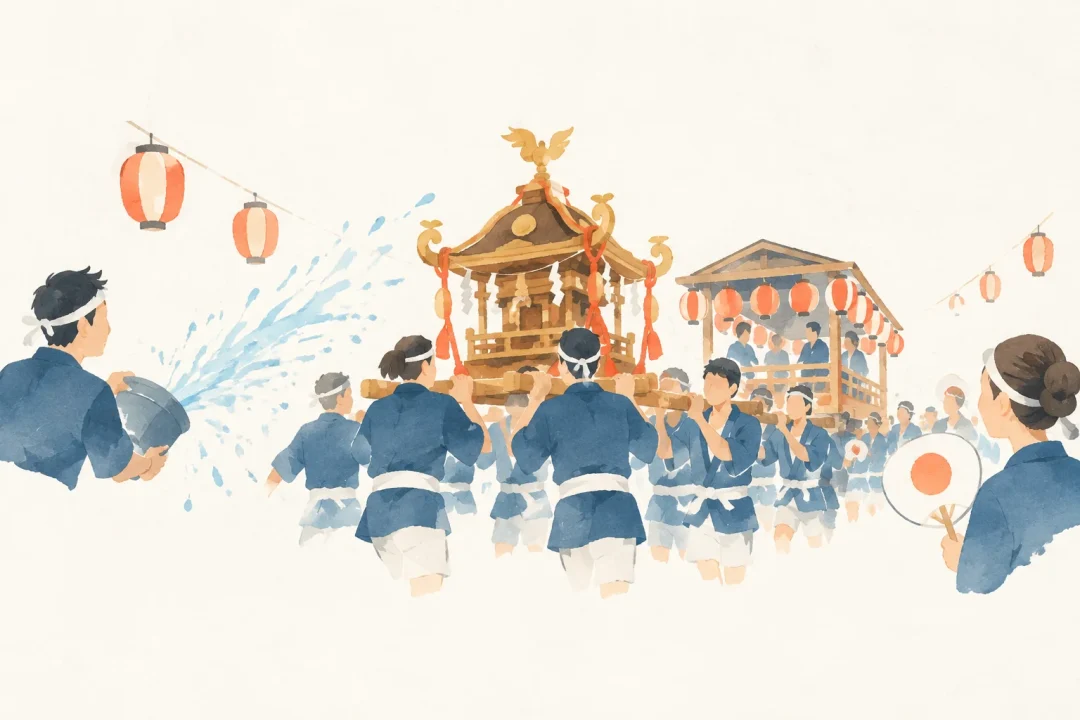 深谷まつりをテーマにした祭りのイメージ
