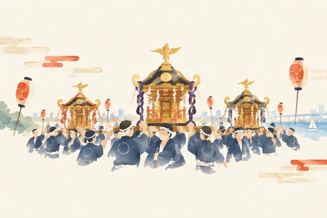 浦安三社祭をテーマにした祭りのイメージ