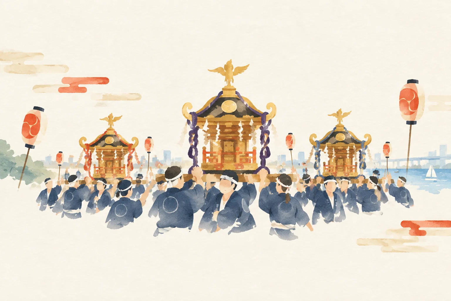 浦安三社祭をテーマにした祭りのイメージ