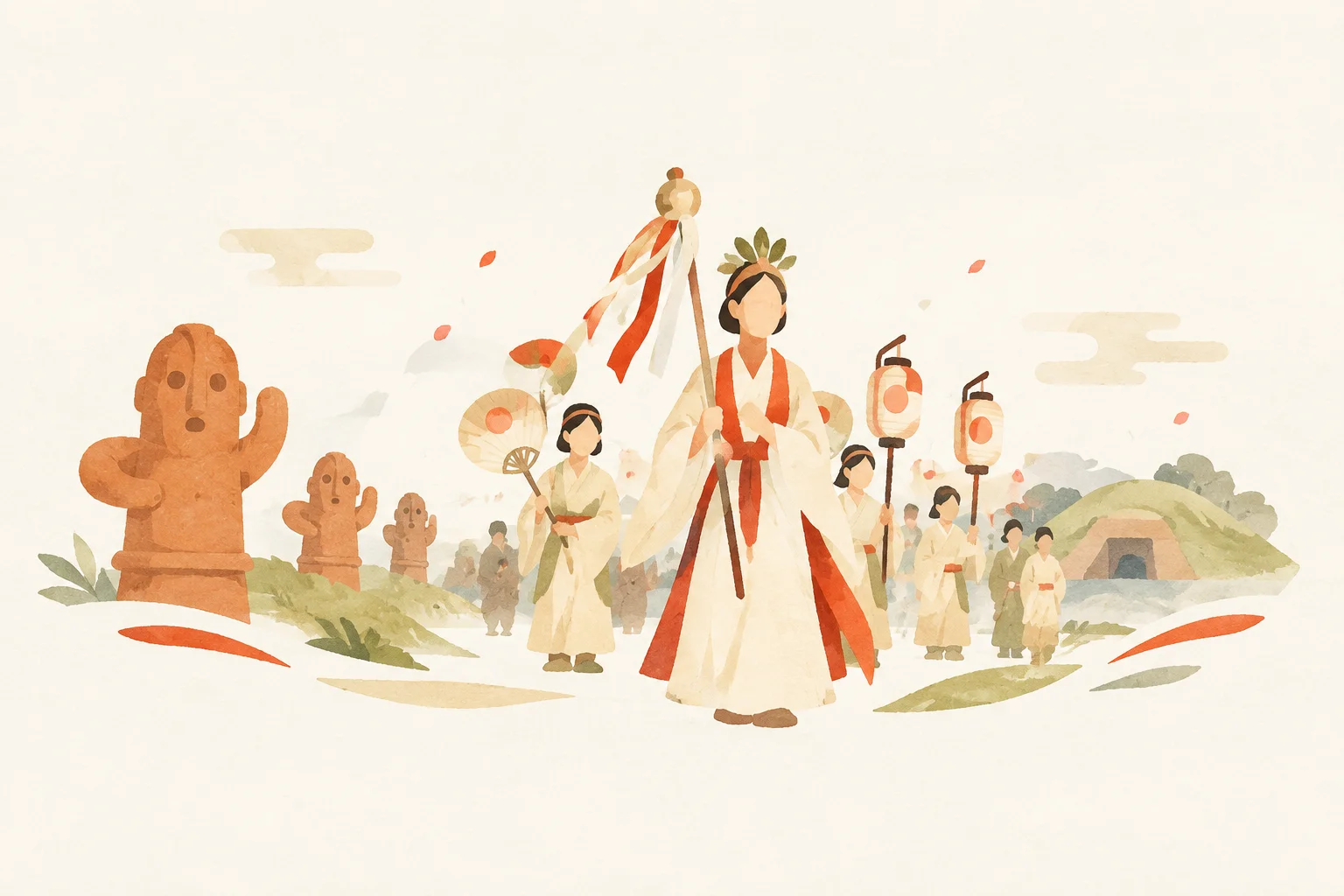 An image of a festival themed around the Shibayama Haniwa Festival