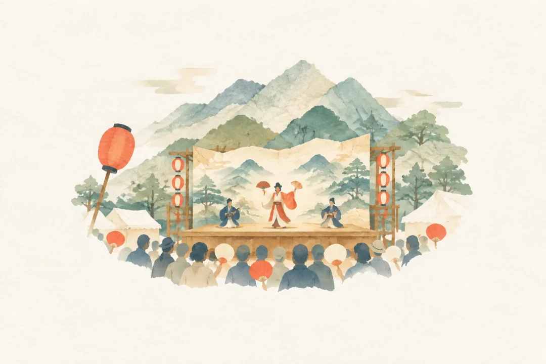 山あげ祭をテーマにした祭りのイメージ