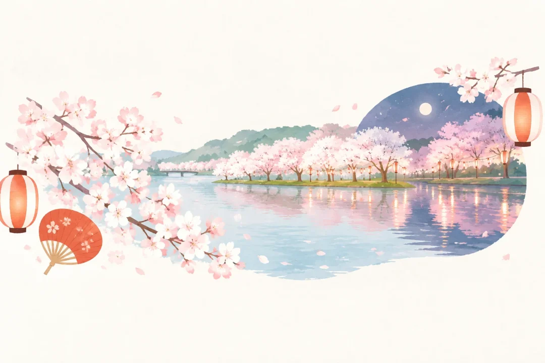 東金桜まつりをテーマにした祭りのイメージ