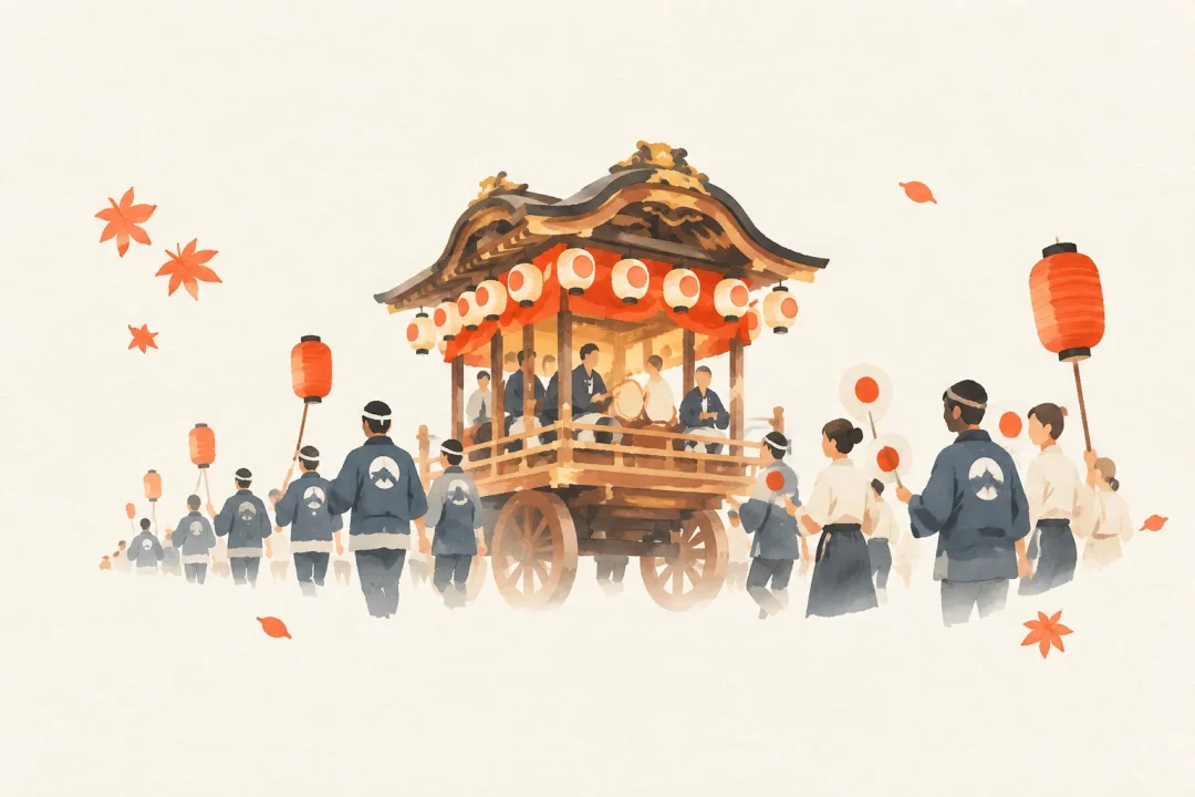 鹿沼秋まつりをテーマにした祭りのイメージ