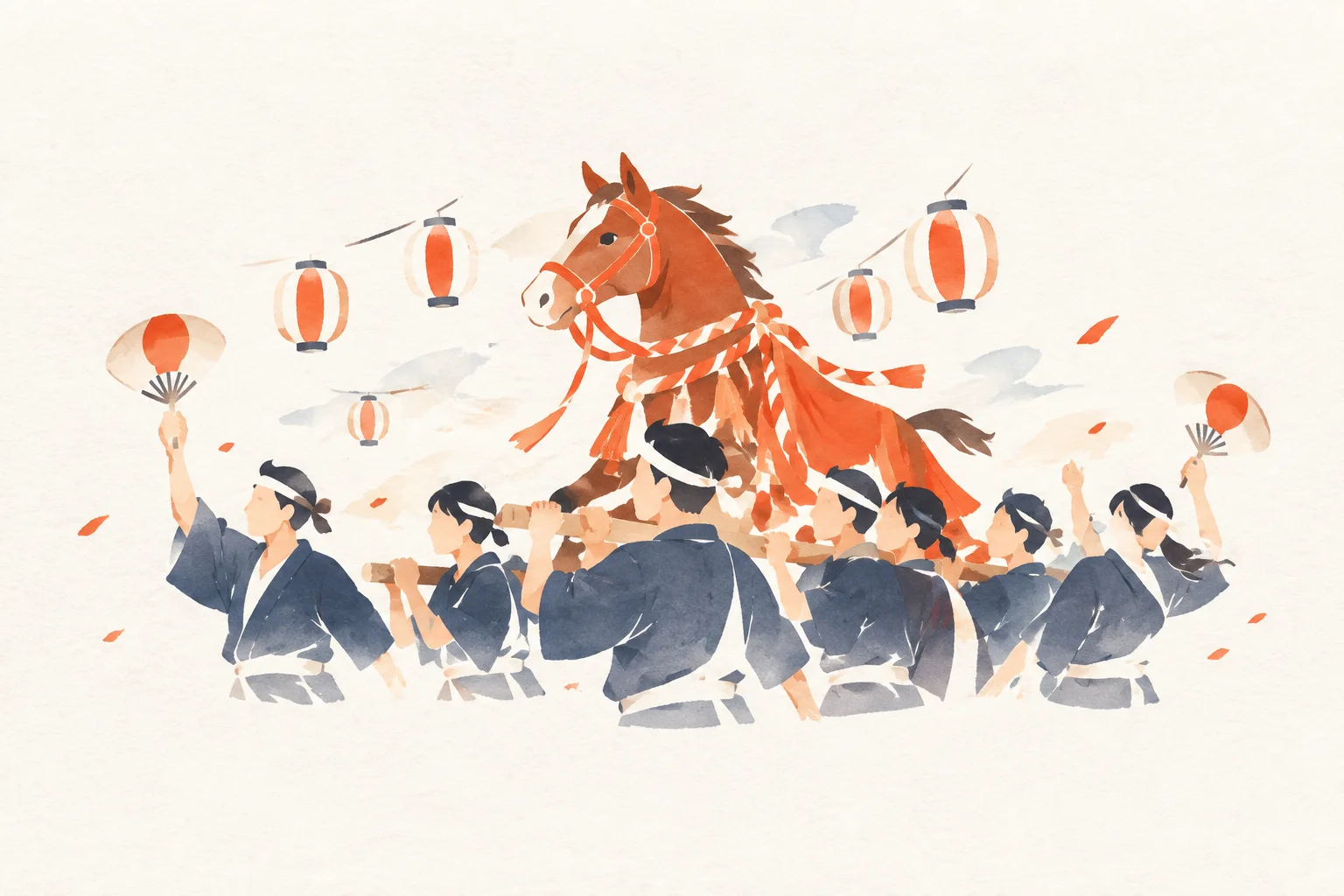 An image of a festival themed around the Akabane Baka Festival