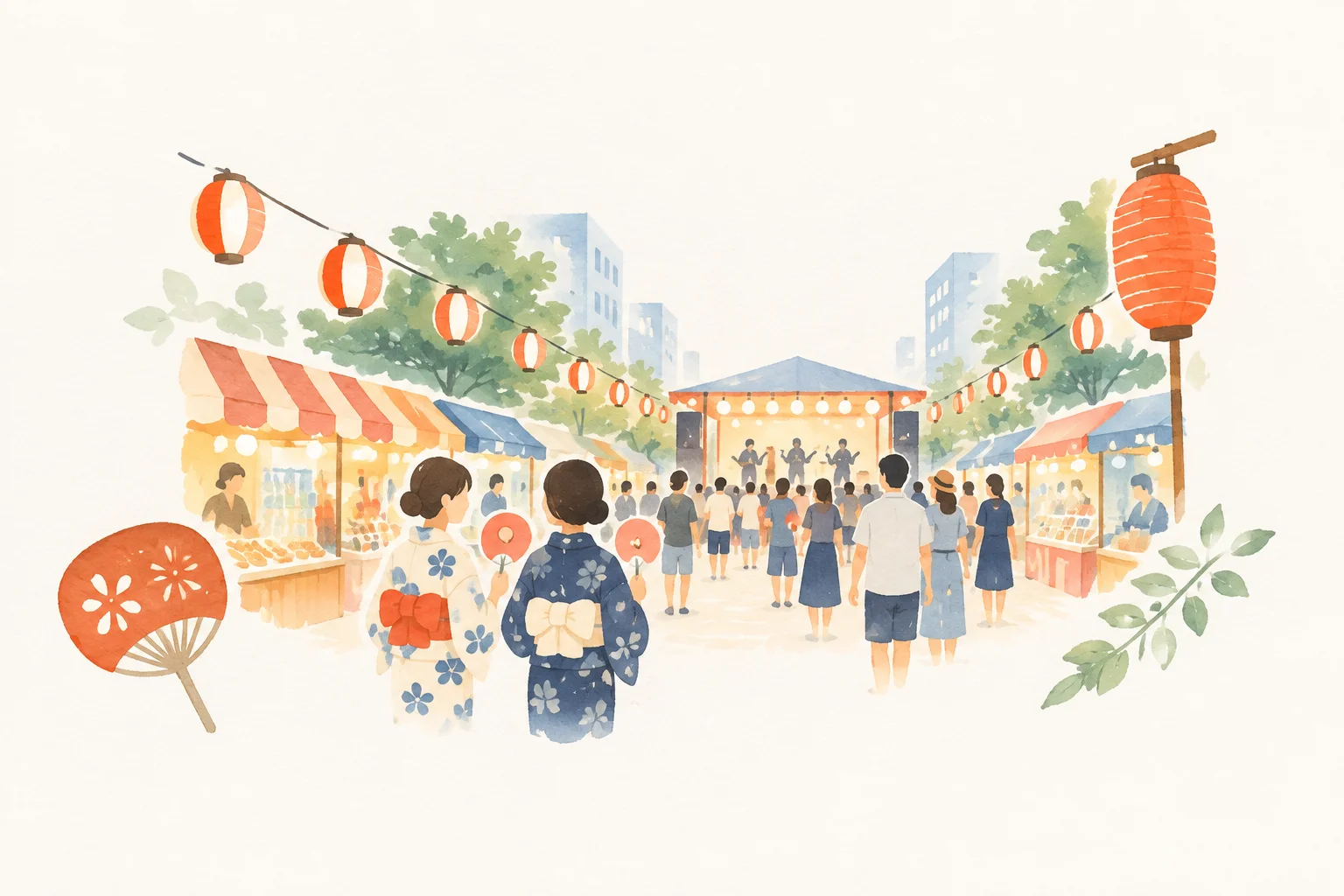 麻布十番納涼祭りをテーマにした祭りのイメージ