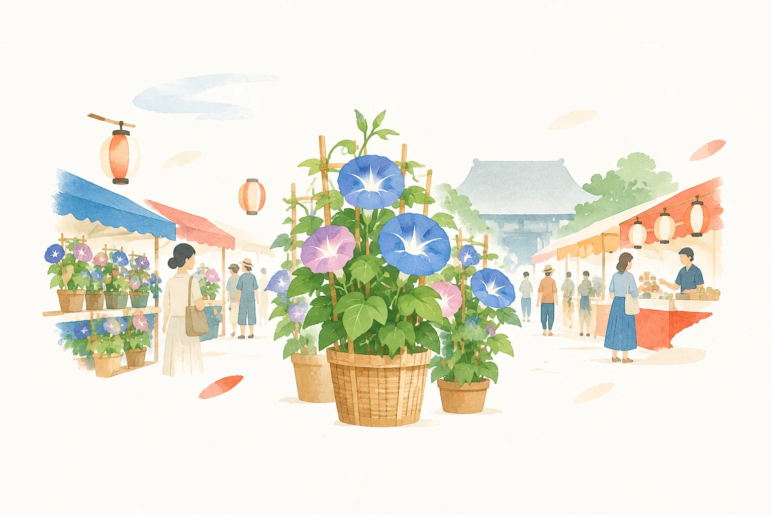 以入谷牵牛花祭为主题的祭典示意图