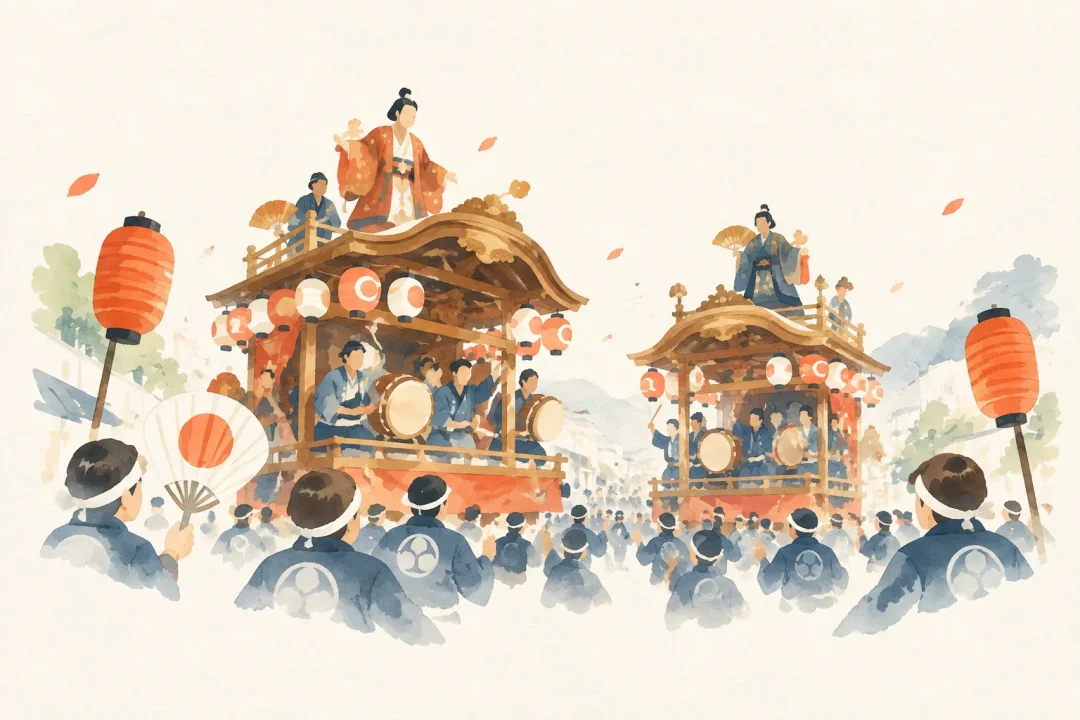 青梅大祭をテーマにした祭りのイメージ