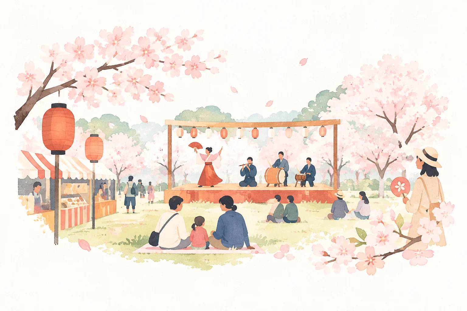 以小金井樱花祭为主题的祭典示意图