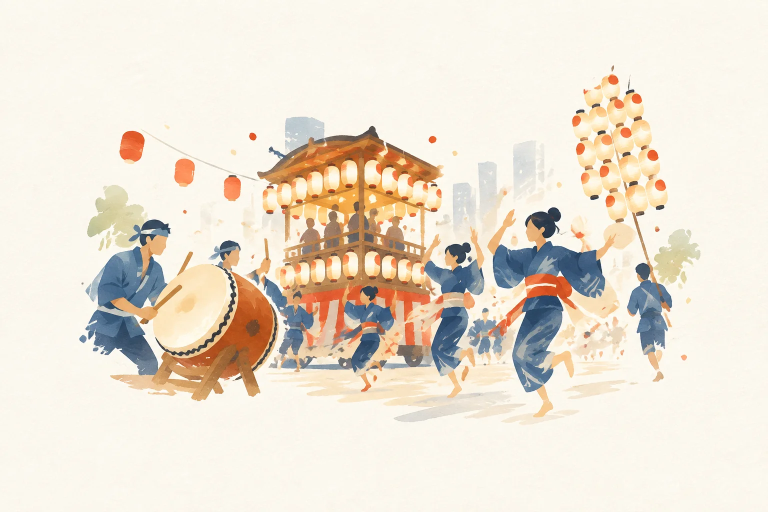 立川よいと祭りをテーマにした祭りのイメージ