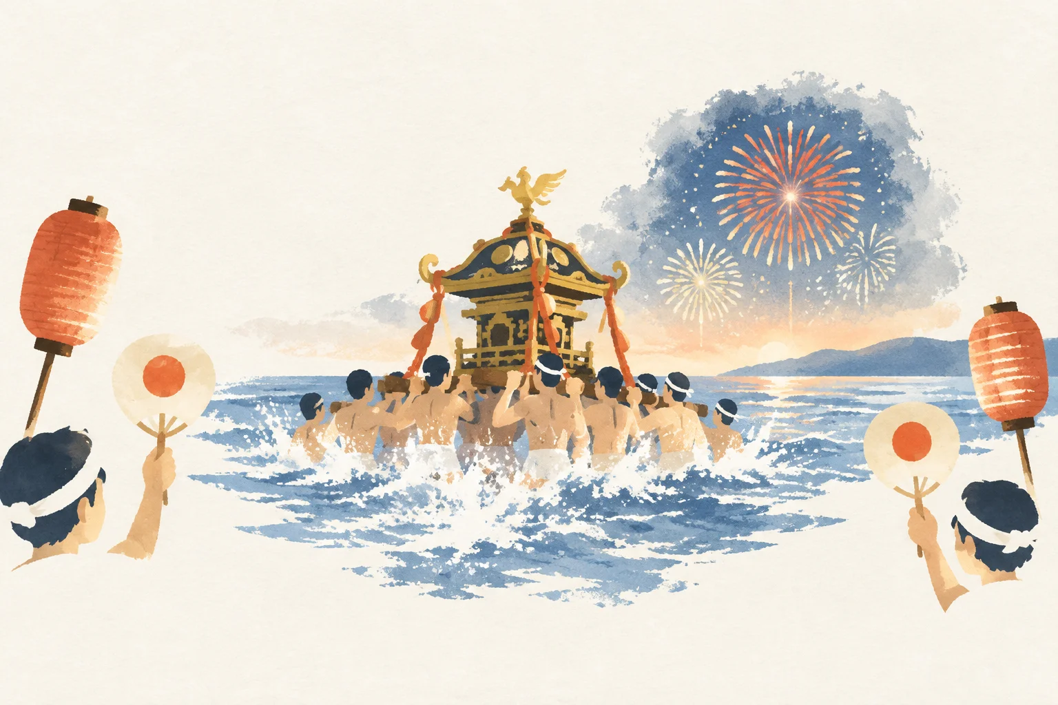 大原はだか祭りをテーマにした祭りのイメージ