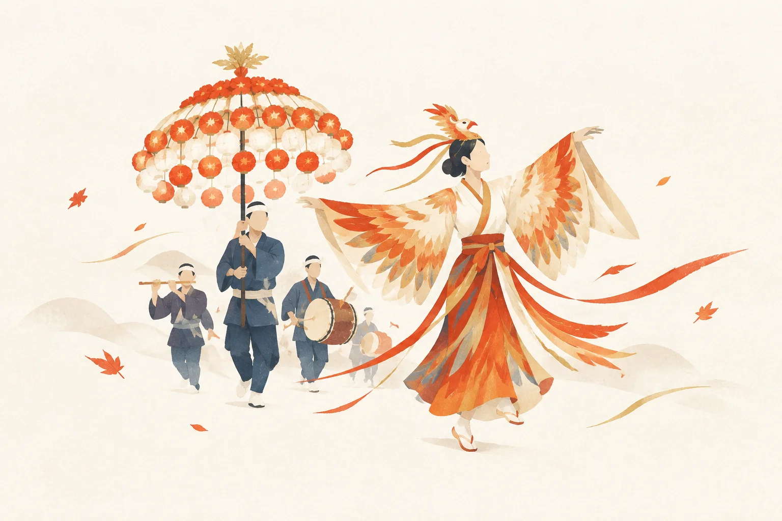 鳳凰の舞をテーマにした祭りのイメージ