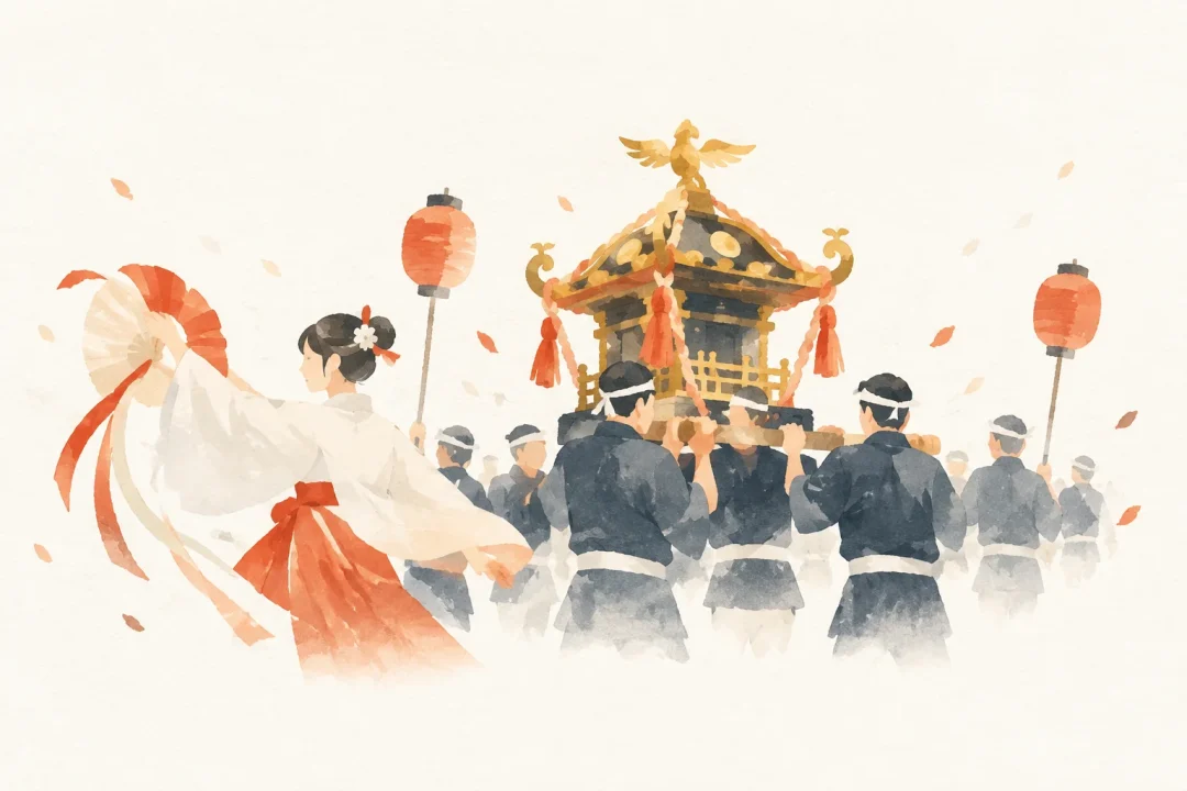 三社祭をテーマにした祭りのイメージ