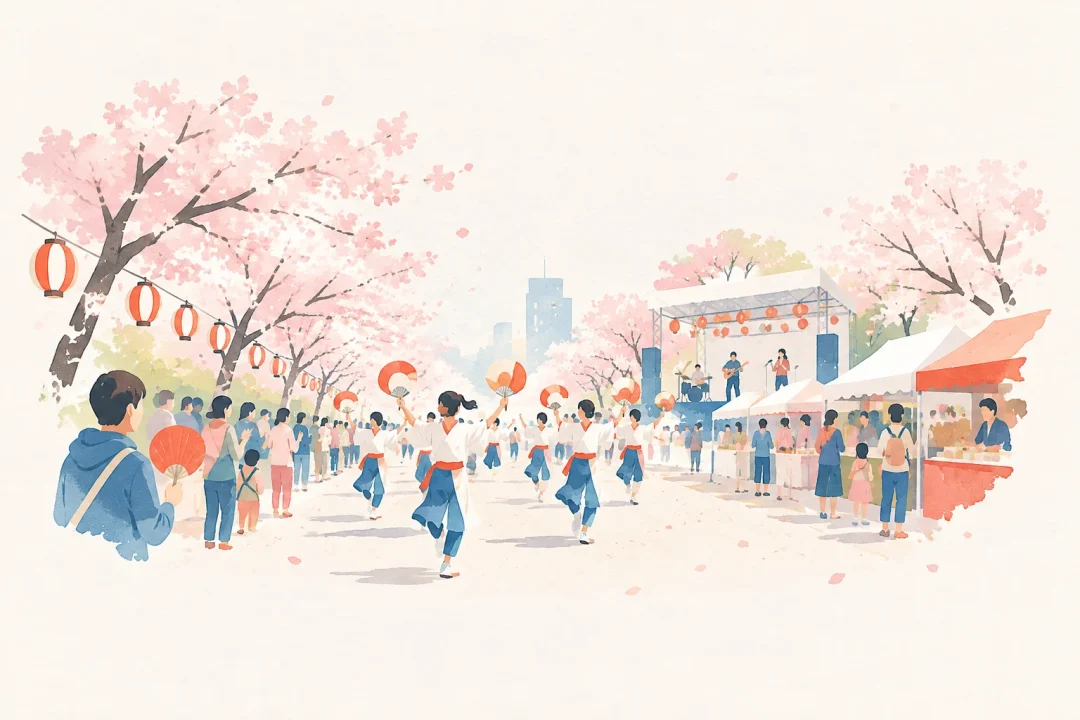 相模原市民桜まつりをテーマにした祭りのイメージ