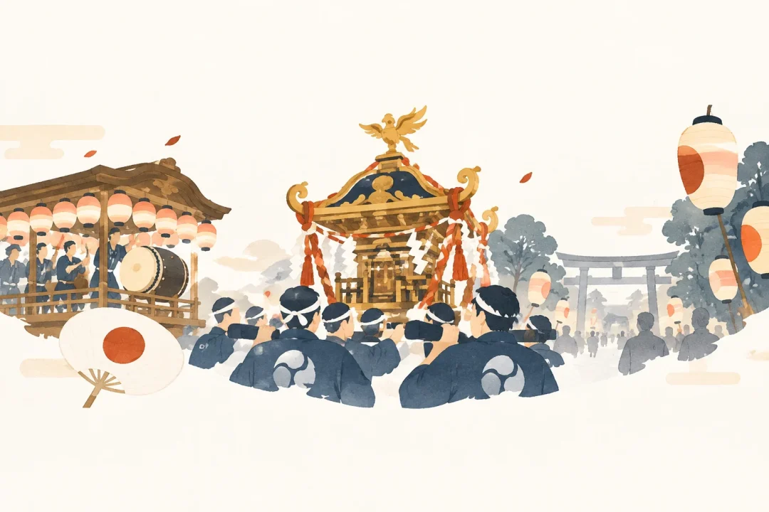 くらやみ祭をテーマにした祭りのイメージ