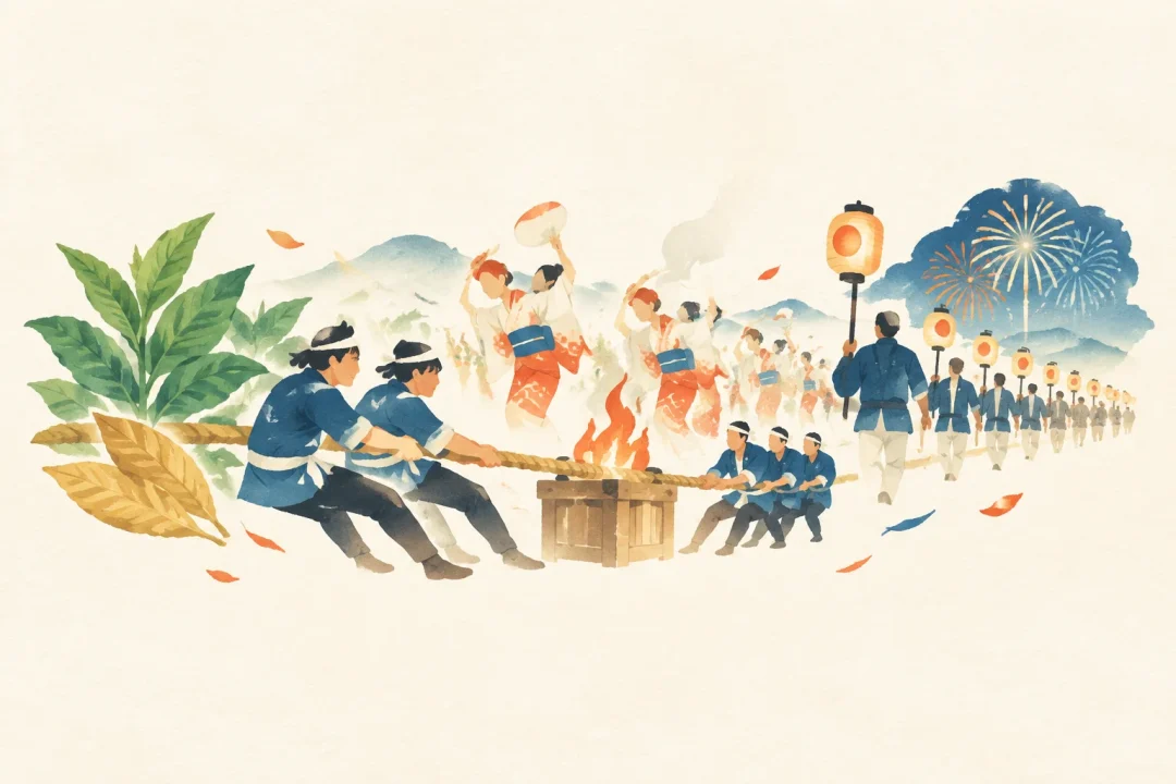 秦野たばこ祭をテーマにした祭りのイメージ