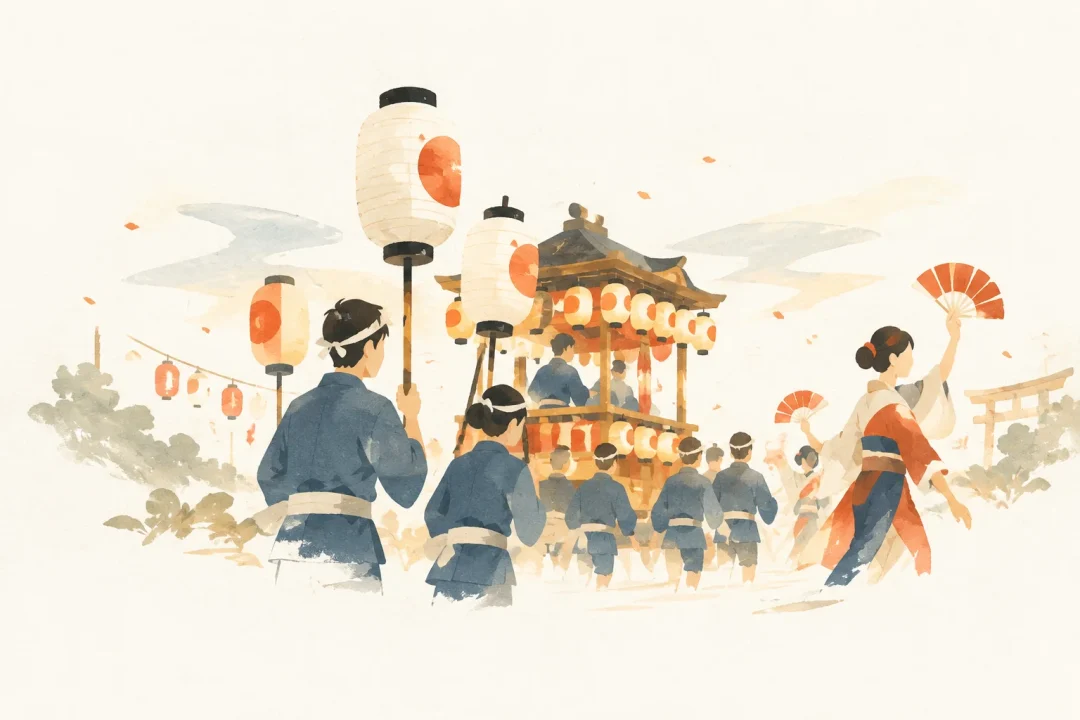 葛塚まつりをテーマにした祭りのイメージ
