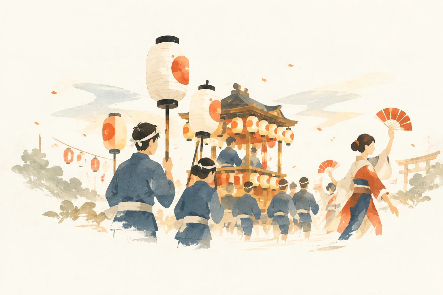 葛塚まつりをテーマにした祭りのイメージ