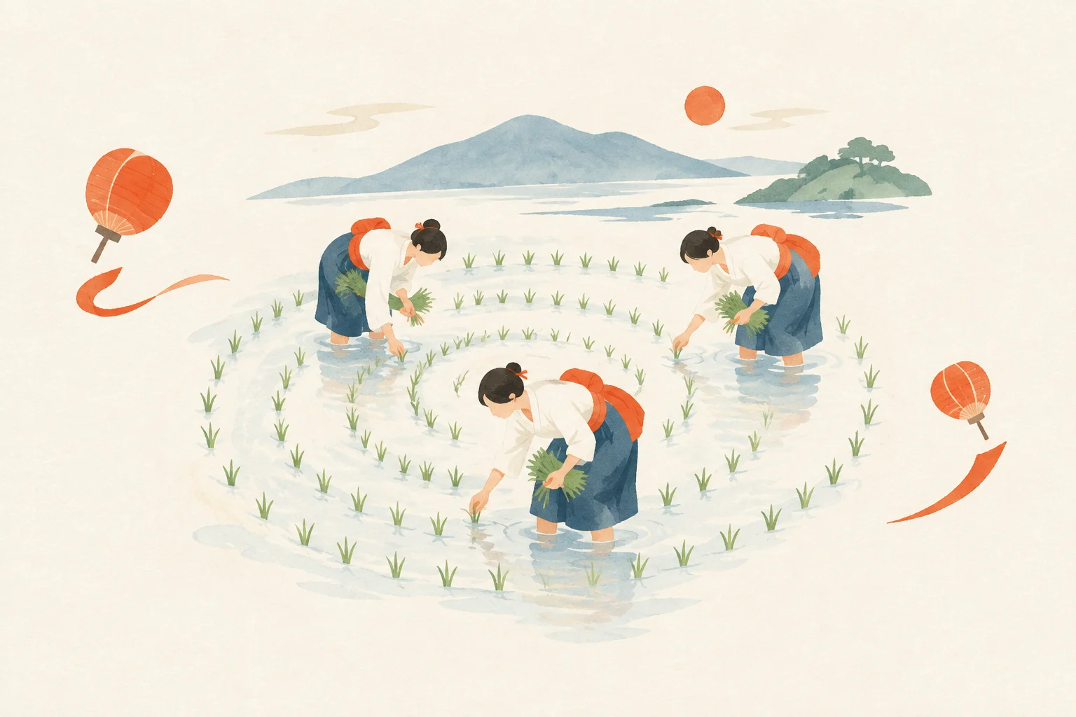 An illustration of a festival themed on Sado no Kurumadaue