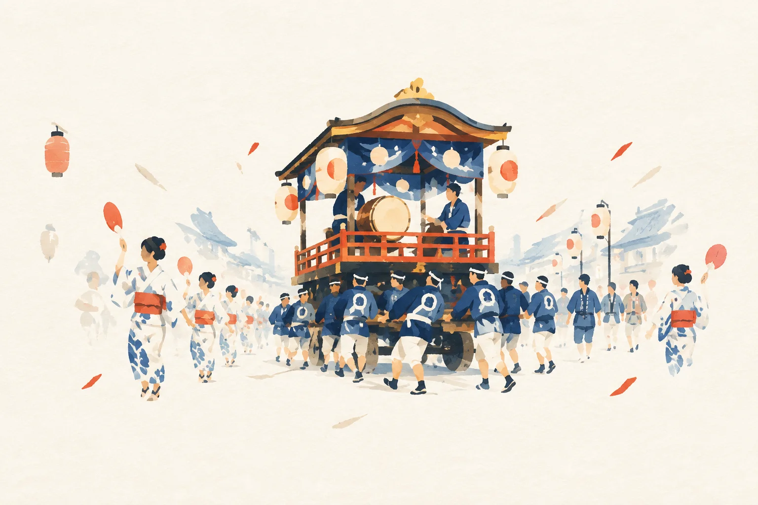 An illustration of the Castle Town Shibata Furusato Festival
