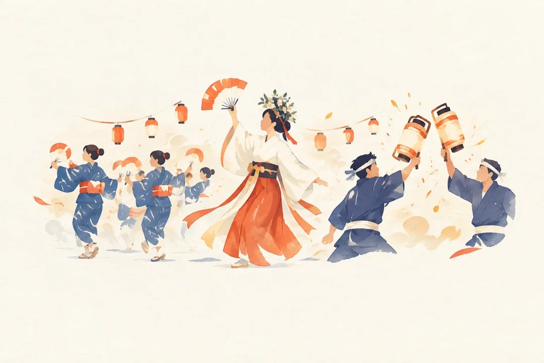水原まつりをテーマにした祭りのイメージ