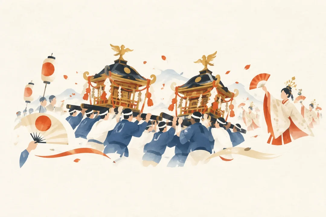 天津神社春大祭(糸魚川けんか祭り)をテーマにした祭りのイメージ