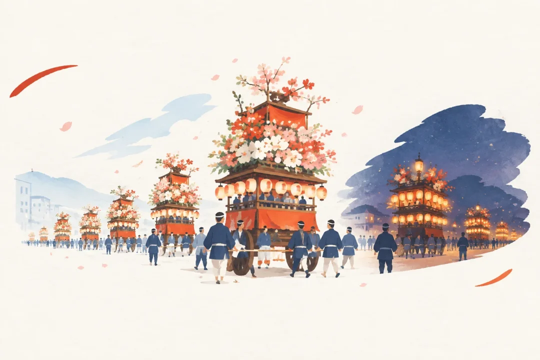 石動曳山祭をテーマにした祭りのイメージ