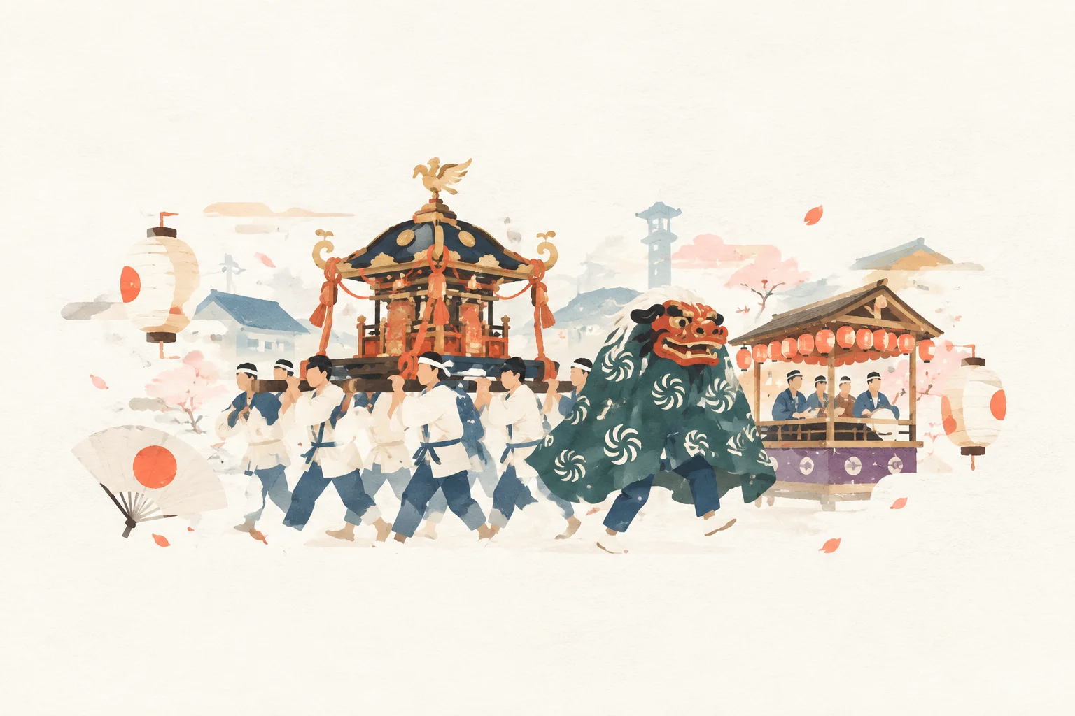 宇佐八幡宮春季祭礼をテーマにした祭りのイメージ
