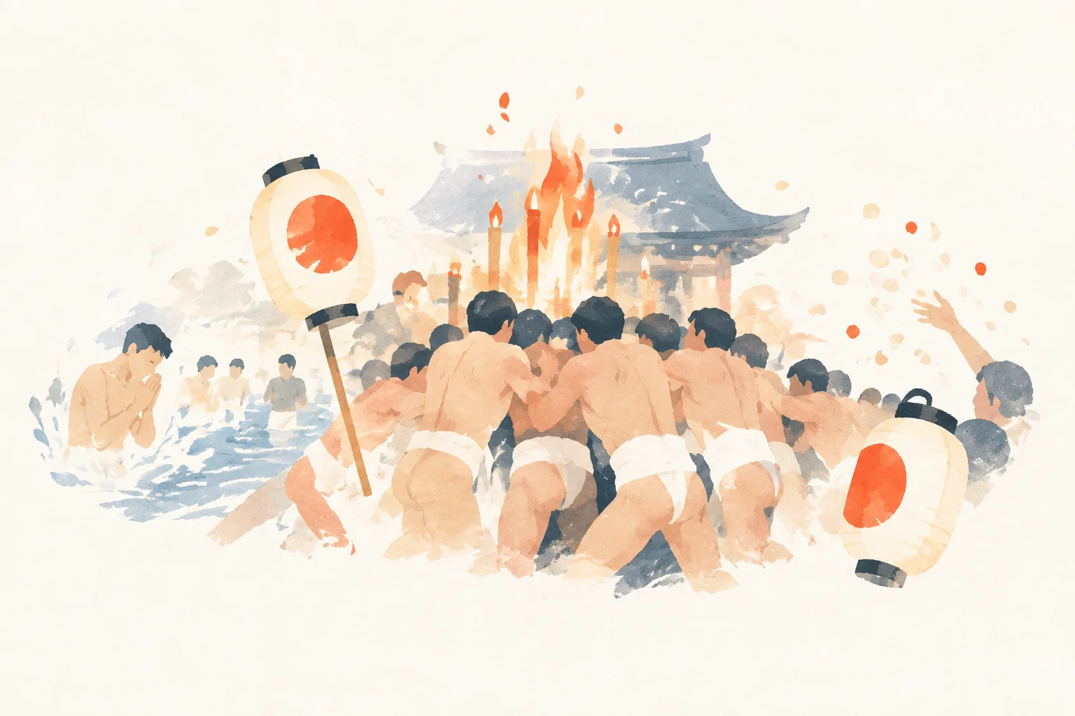 越後浦佐毘沙門堂裸押合大祭をテーマにした祭りのイメージ
