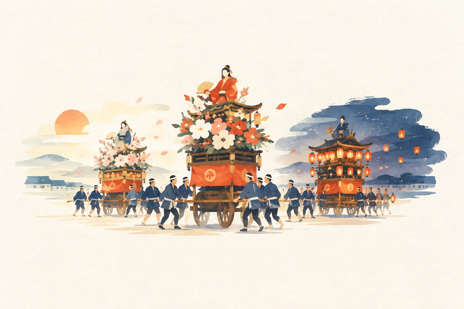 An illustration of the Ebie Hikiyama Festival