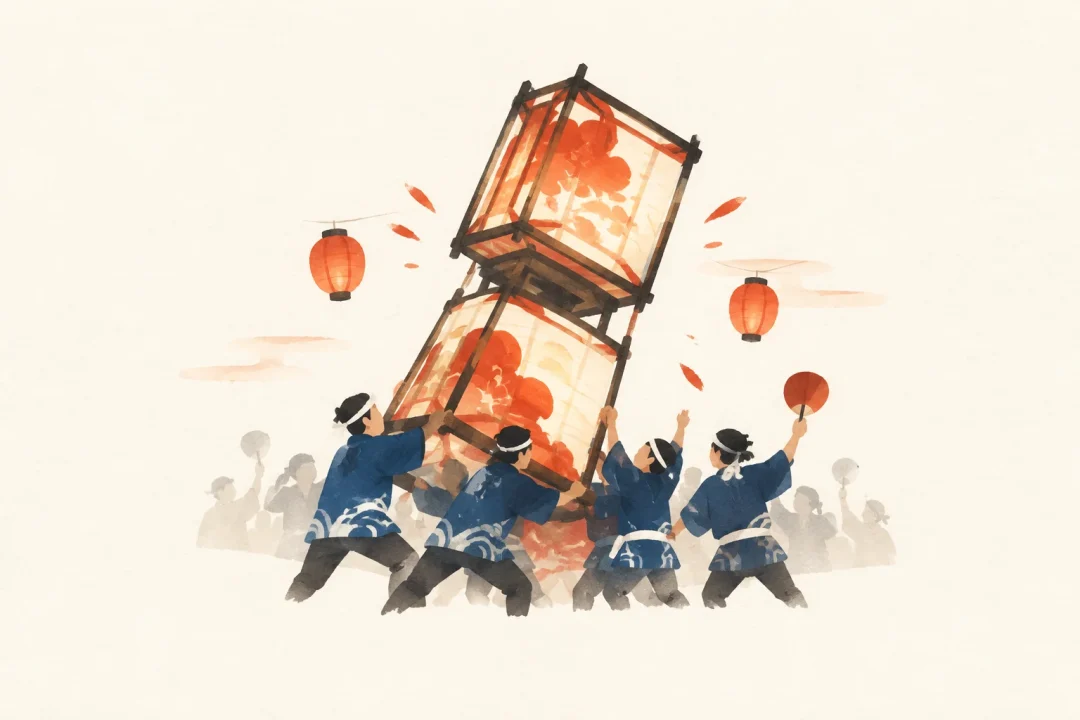 鷹栖夜高祭をテーマにした祭りのイメージ