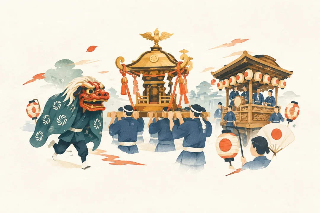 よいやさ祭りをテーマにした祭りのイメージ