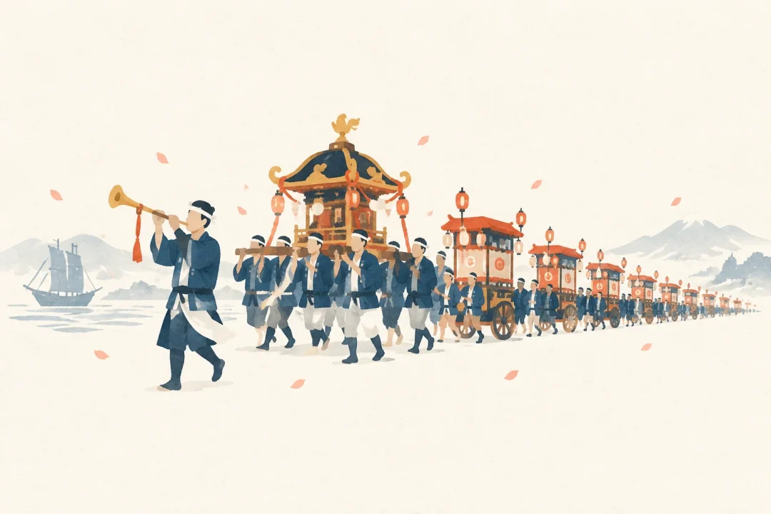 おかえり祭りをテーマにした祭りのイメージ