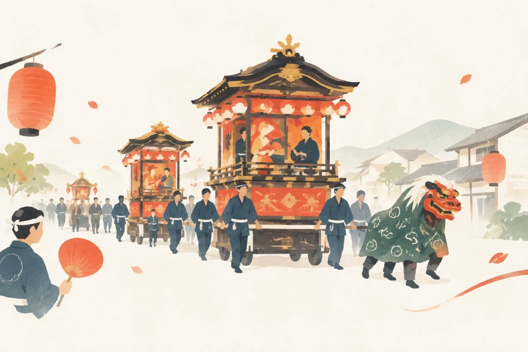 城端曳山祭をテーマにした祭りのイメージ