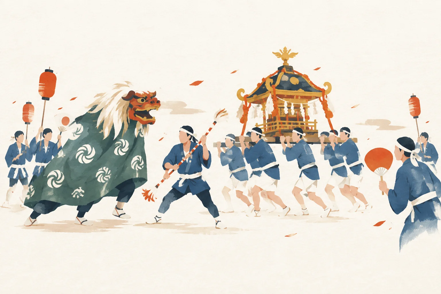 小濱神社秋季祭礼をテーマにした祭りのイメージ