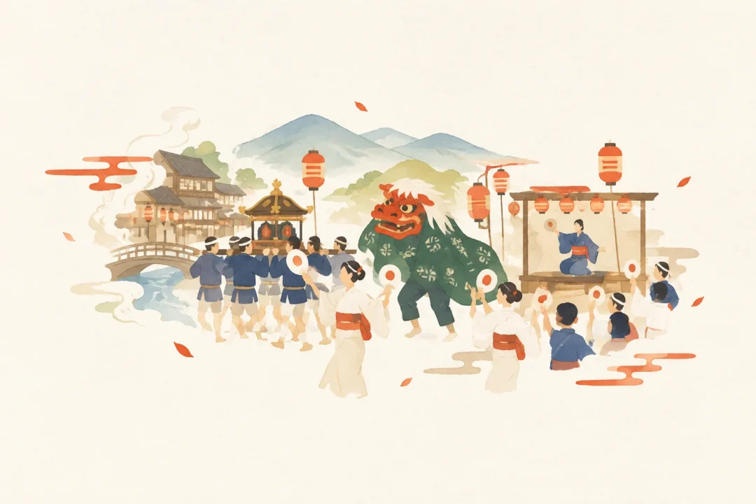 こいこい祭りをテーマにした祭りのイメージ