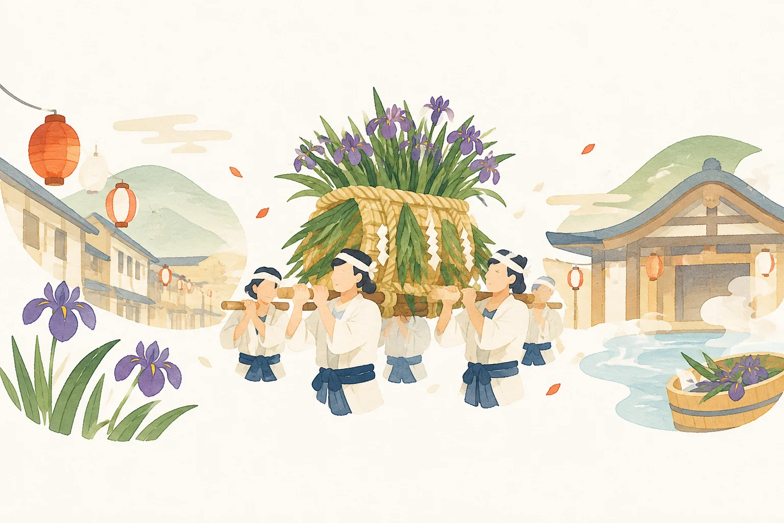 菖蒲湯祭りをテーマにした祭りのイメージ