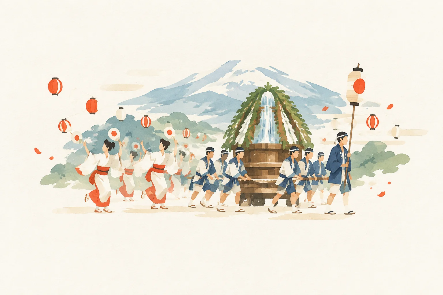 白山まつりをテーマにした祭りのイメージ