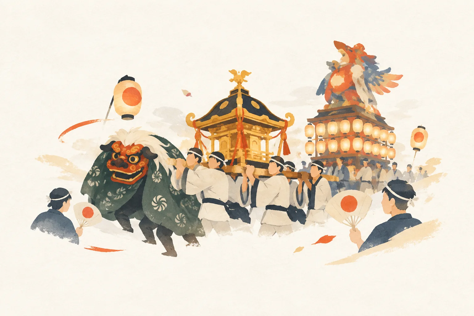 ほうらい祭りをテーマにした祭りのイメージ