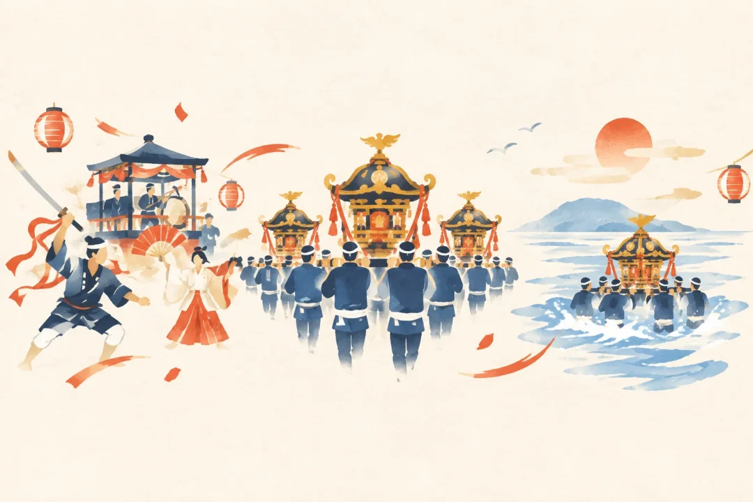 高浜七年祭をテーマにした祭りのイメージ