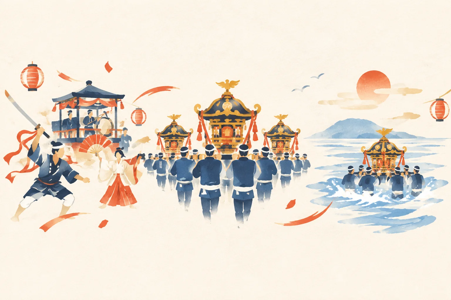 高浜七年祭をテーマにした祭りのイメージ