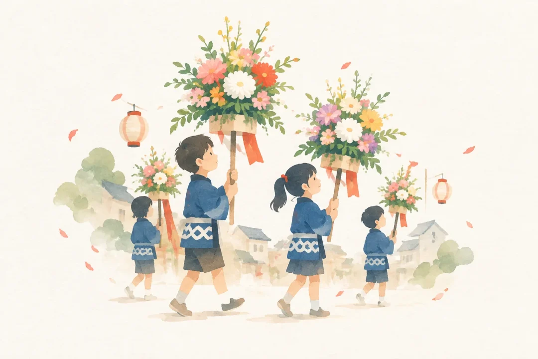 花山行事をテーマにした祭りのイメージ